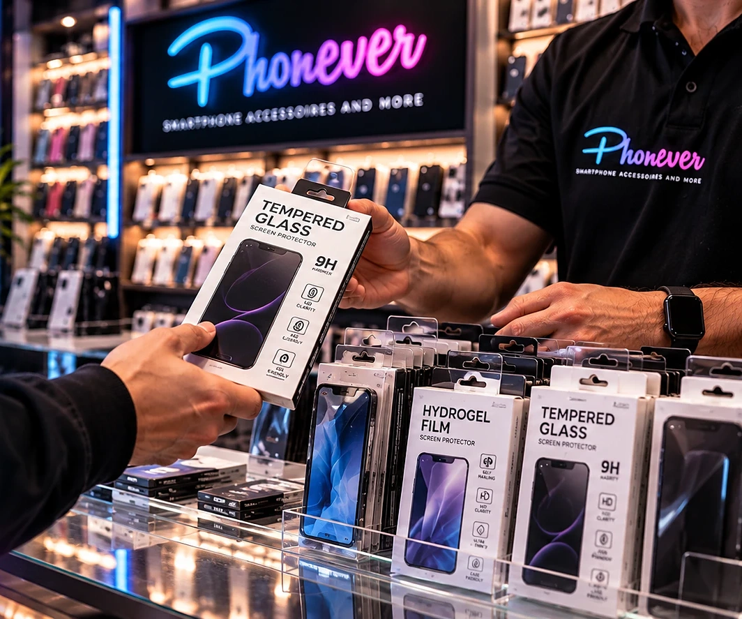 Schutzglas und Hydrogel-Folien bei Phonever: Beratung an der Theke